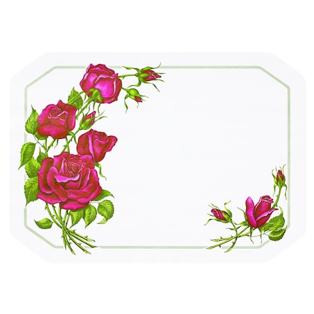 Hoffmaster 10" x 14" Roses Paper Placemats, PK1000 702018